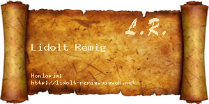 Lidolt Remig névjegykártya